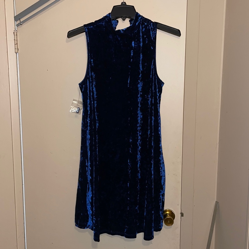 Blue Velvet Dress